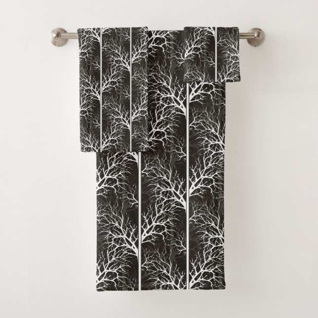 Schwarzweiß abstrakt badhandtuch set (Insitu)