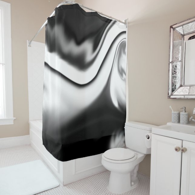 Schwarzweiß abstrakt duschvorhang (Beispiel)