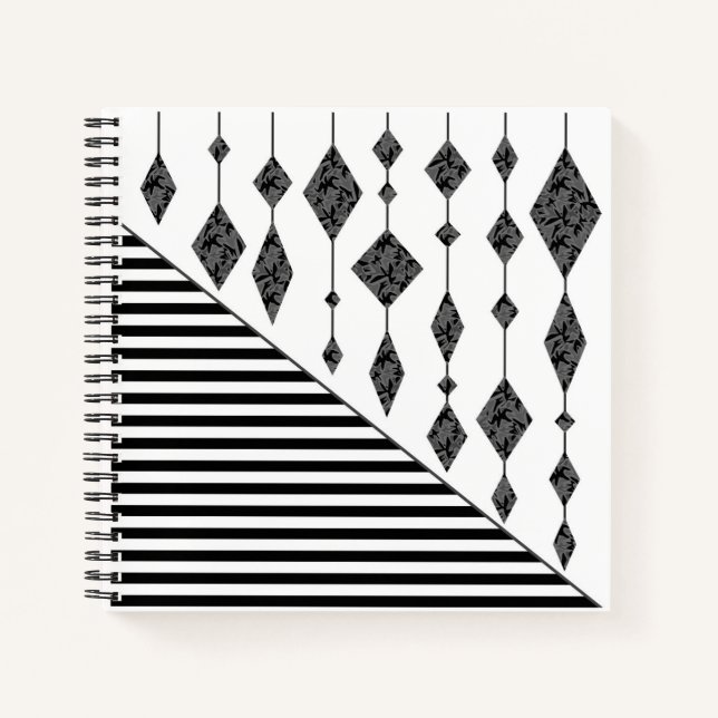 Schwarzweiß, abstrakt, geometrisch, einfach, Scan Notizbuch (Vorderseite)