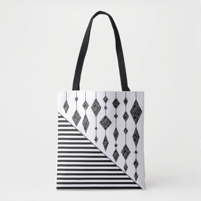 Schwarzweiß, abstrakt, geometrisch, einfach, Scan Tasche (Vorderseite)
