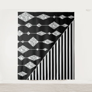 Schwarzweiß, abstrakt, geometrisch, einfach, Scan Wandteppich