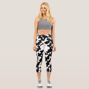 Schwarzweiß-Abstrakte Camouflage-Download und Capri Leggings