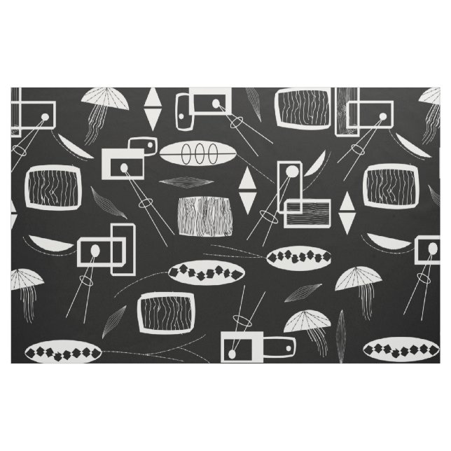Schwarzweiss-abstraktes Stoff (Fat Quarter (45,7 x 55,9 cm))
