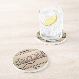 Schwarzweiss-"akustischer Skyline-" Untersetzer