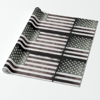 Schwarzweiss-amerikanische Flagge Geschenkpapier
