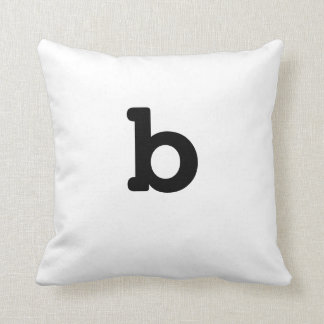 Schwarzweiss-Anagramm-Kissen-Kleinbuchstabe b Kissen