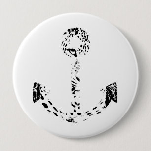 Schwarzweiß - Ankerfisch Kunst, Kultur und Kunst Button