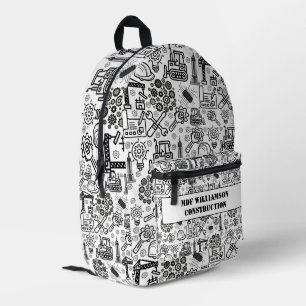 Schwarzweiß-Architekturbauingenieur Bedruckter Rucksack