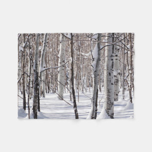 Schwarzweiss-Aspen-Baum-Stamm-Fotografie gemütlic Fleecedecke