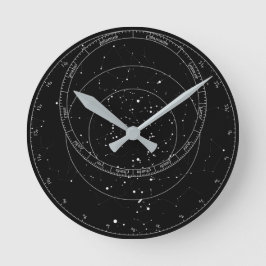 Schwarzweiß-Astrolabialuhr Runde Wanduhr