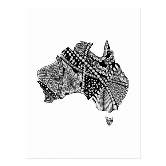 Schwarzweiss Australien Karten Kunst Vorlage Postkarte Zazzle Ch