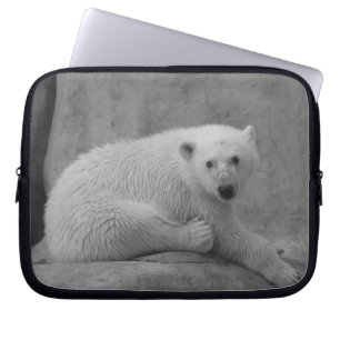 Schwarzweiss-Baby-Eisbär-Laptop-Hülse Laptopschutzhülle