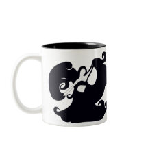 Schwarzweiss-Bauchtänzerin-Tasse