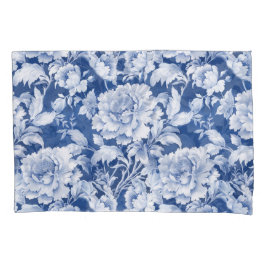 Schwarzweiß/Blau, Wiederholung der Rose Kissenbezug