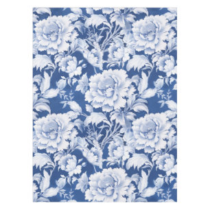 Schwarzweiß/Blau, Wiederholung der Rose Tischdecke