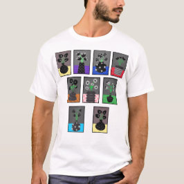 Schwarzweiß-Blume in schwarzen Vasen T-Shirt