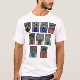 Schwarzweiß-Blume in schwarzen Vasen T-Shirt