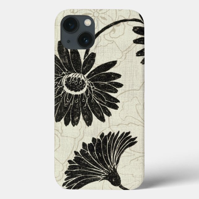 Schwarzweiss-Blumen Case-Mate iPhone Hülle (Rückseite)