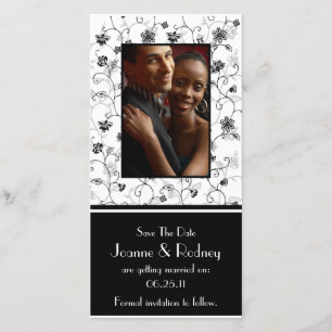 Schwarzweiss-Blumen-Foto Save the Date