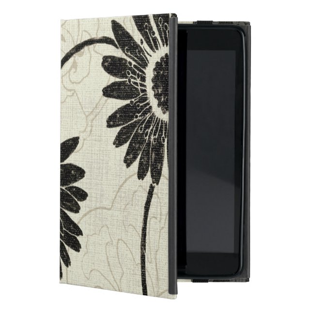 Schwarzweiss-Blumen Hülle Fürs iPad Mini (Vorderseite)