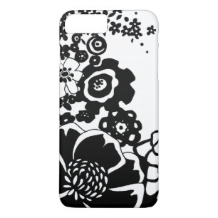 Schwarzweiss-Blumengarten-Grafik-Muster Case-Mate iPhone Hülle