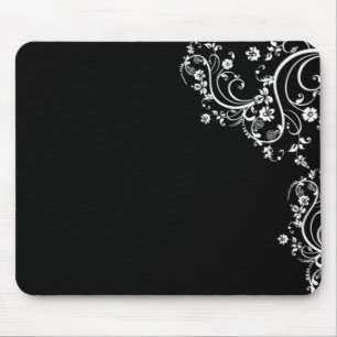 Schwarzweiss-Blumenrolle Mousepad