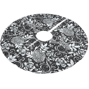 Schwarzweiss-Blumenweihnachtsbaum-Rock Polyester Weihnachtsbaumdecke