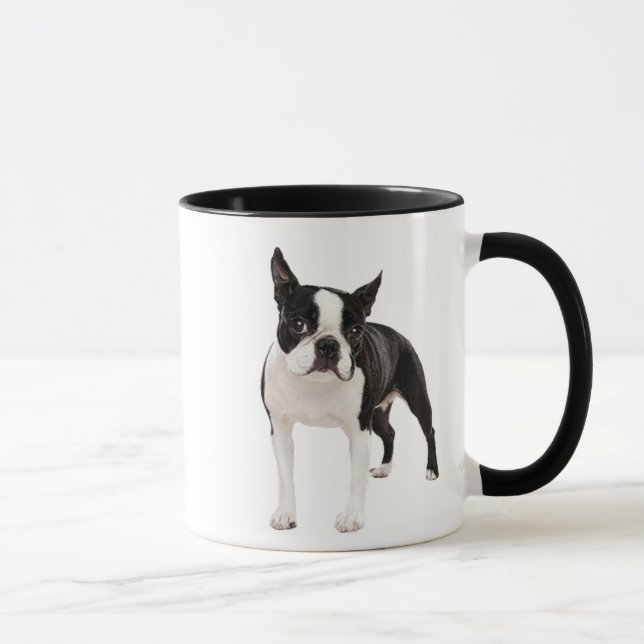 Schwarzweiss-Boston-Terrierschalen-Tasse Tasse (Rechts)