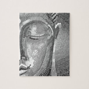 Schwarzweiss-Buddha stellen gegenüber