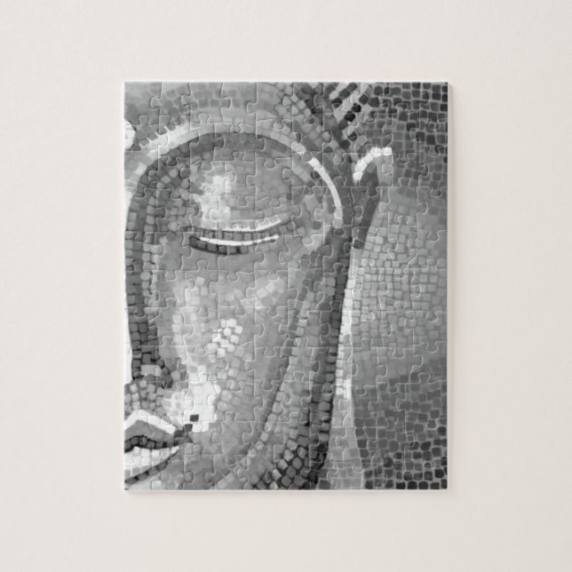 Schwarzweiss-Buddha stellen gegenüber (Vertikal)