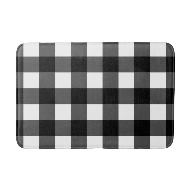 Schwarzweiss-Büffel-Karo-Bad-Matte Badematte (Vorderseite)