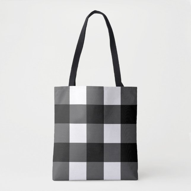 Schwarzweiss-Büffel-Karo-Tasche Tasche (Vorderseite)