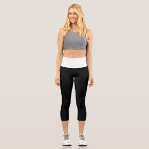 Schwarzweiß Capri Leggings