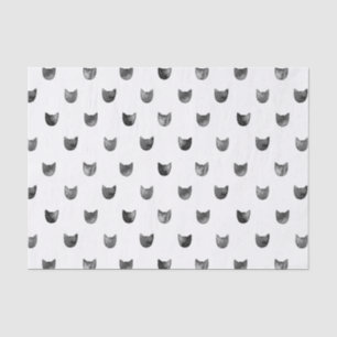 Schwarzweiss-Chic-niedliches Katzen-Muster Seidenpapier
