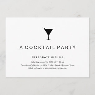 Schwarzweiss-Cocktail-Party Einladung