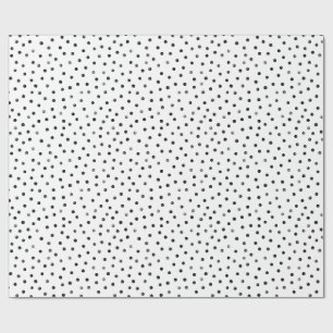Schwarzweiss-Confetti-Punkte Geschenkpapier