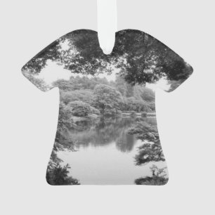 Schwarzweiß, cool, einzigartig Natur und See Ornament