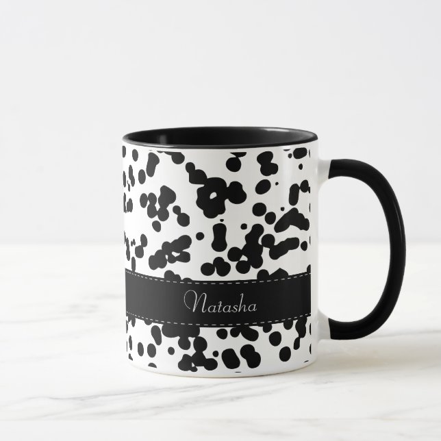 Schwarzweiss-Dalmatiner-Stellen Tasse (Rechts)