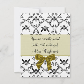 Schwarzweiss-Damast Einladung