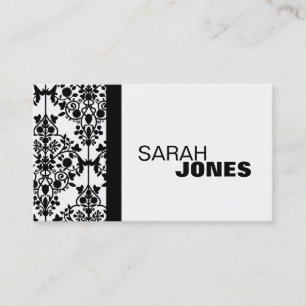 Schwarzweiss-Damast-elegante Visitenkarte
