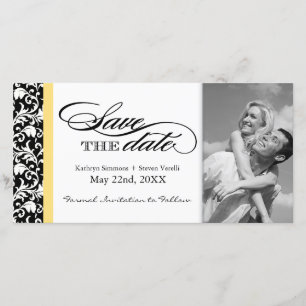 Schwarzweiss-Damast Save the Date