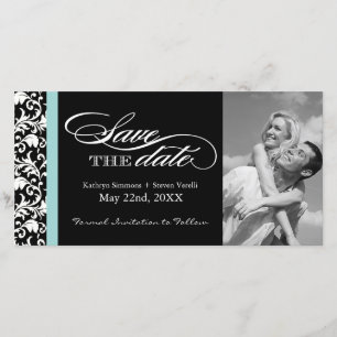 Schwarzweiss-Damast Save the Date