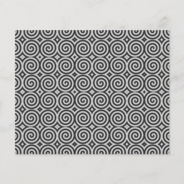 Schwarzweiß-Design. Muster der Spiralen. (Vorderseite)