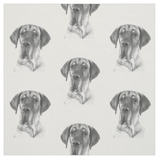 Schwarzweiss-Deutsche Dogge Stoff (Muster)