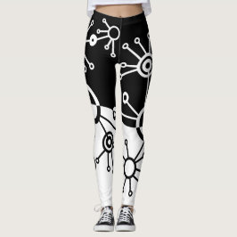 Schwarzweiss-Dokumentenmarken-Leggings Leggings
