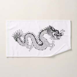 Schwarzweiss-Drache Handtuch