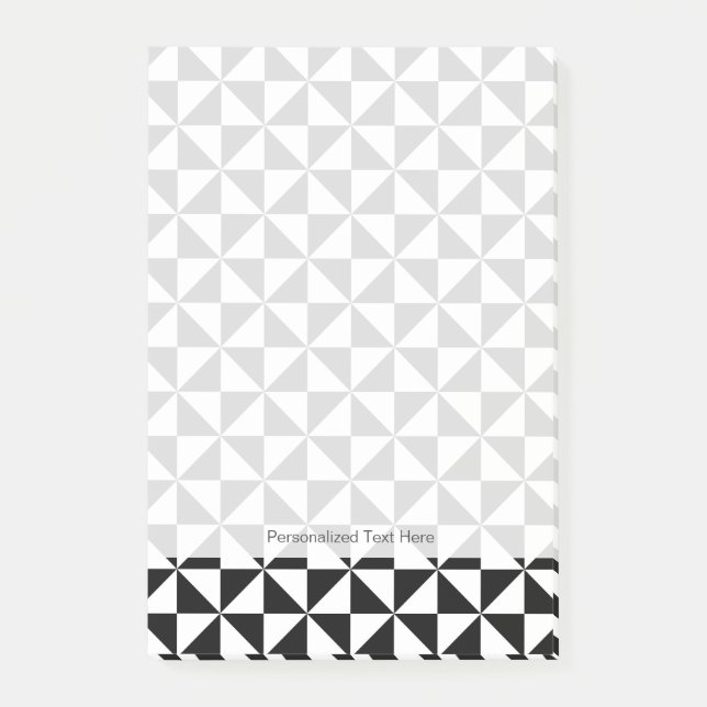 Schwarzweiss-Dreieck-Muster Post-it Klebezettel (Vorderseite)