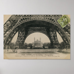 Schwarzweiss-Eiffelturm-Basis Poster