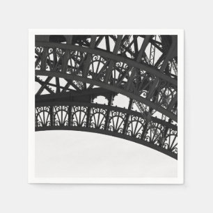 Schwarzweiss-Eiffelturm-Bogen-Papierservietten Serviette