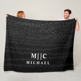 Schwarzweiß, einfach, modern, abstrakt fleecedecke